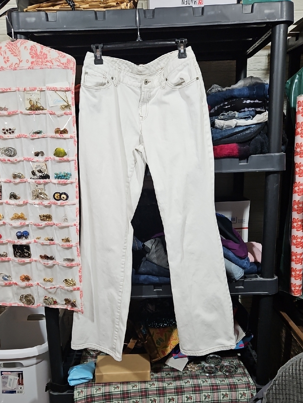 Ann Taylor White Wide-Leg Jeans